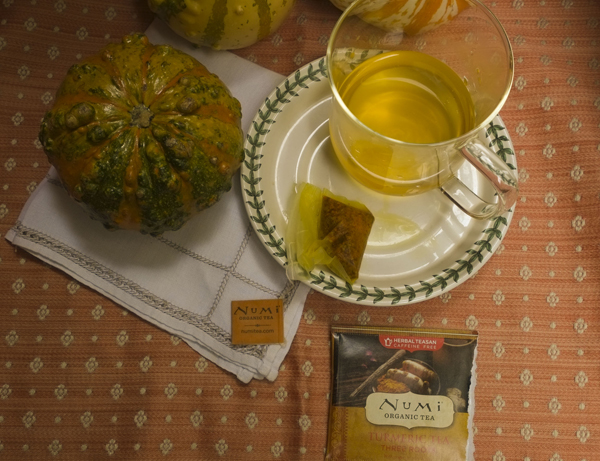 Numi Turmeric Tea in a teabag